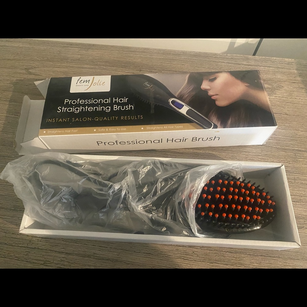 Professional hair straightening brush